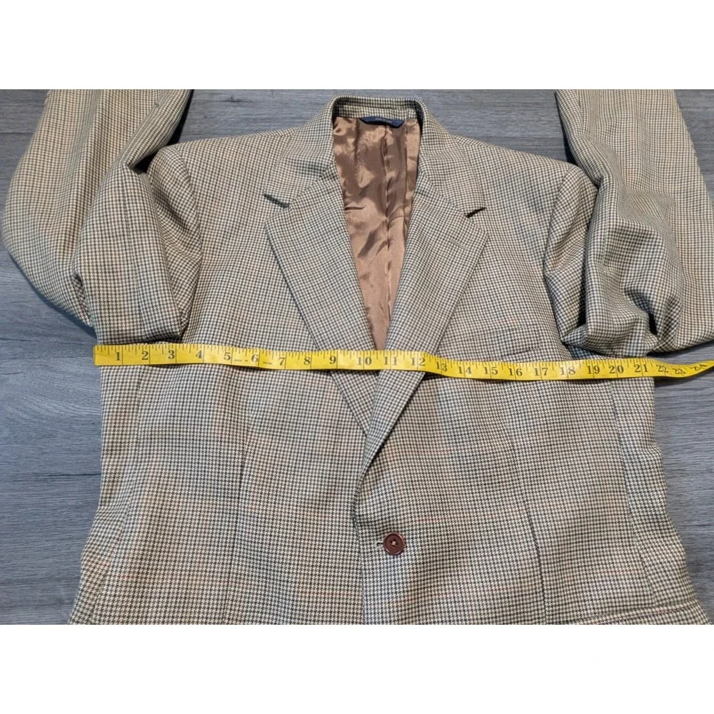 Brooks Brothers‎ Men's Brown 100% Wool Houndstooth Sport Coat Made in Italy 43R